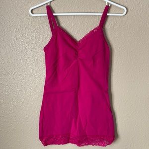 BKE basic v neck tank top hot pink